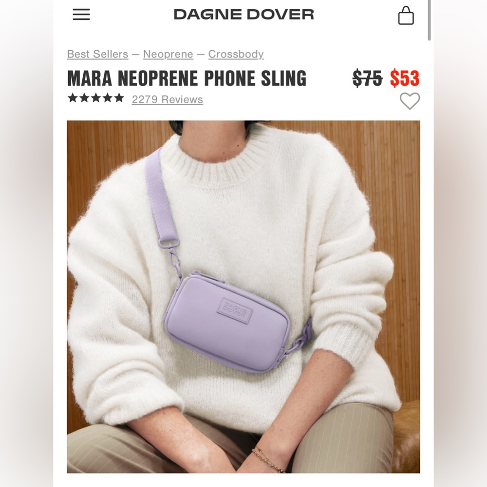 Dagne Dover Black Mara Phone Sling Neoprene Crossbody Bag - Picture 5 of 6